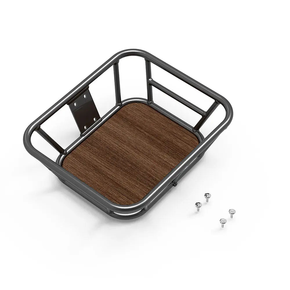 Front bike basket - aluminium frame and rubberwood base | 20kg capacity Gleecycle