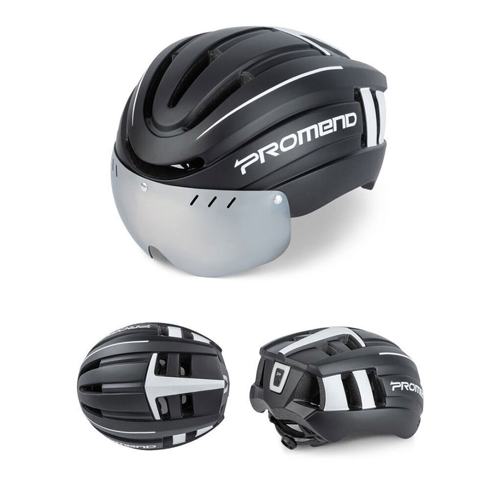 Electric bicycle safety helmet with integrated goggles